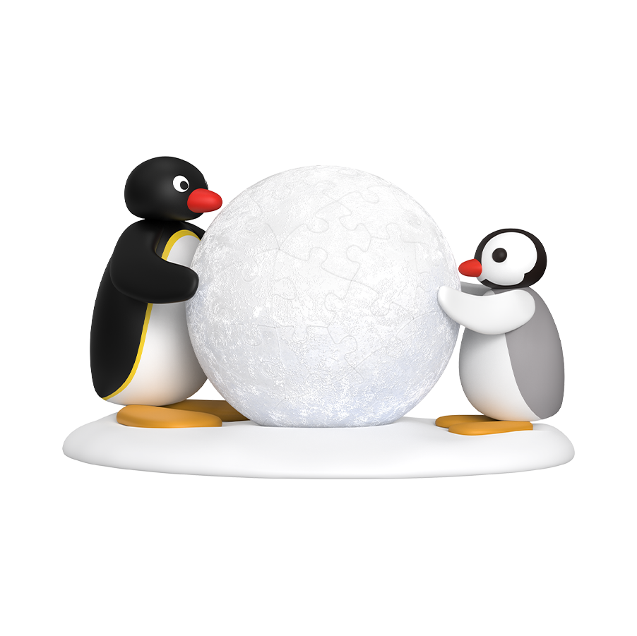 J1167 Pingu3寸灯光球拼图-暖暖抱