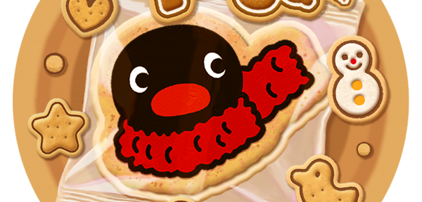 AR1003 Pingu系列倒数月历拼图-Pingu拯救圣诞节-圆形徽章拼图-姜饼鹅